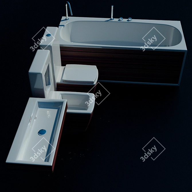 AET Orizzonti Plumbing Set 3D model image 2