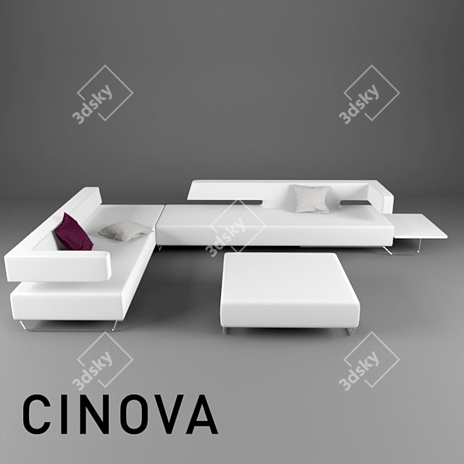 Modern Chic: Cinova Elle Sofa 3D model image 2