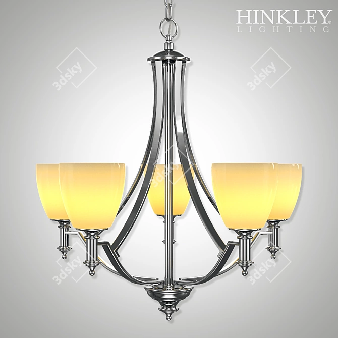 Hinkley Truman Antique Nickel Chandelier 3D model image 1