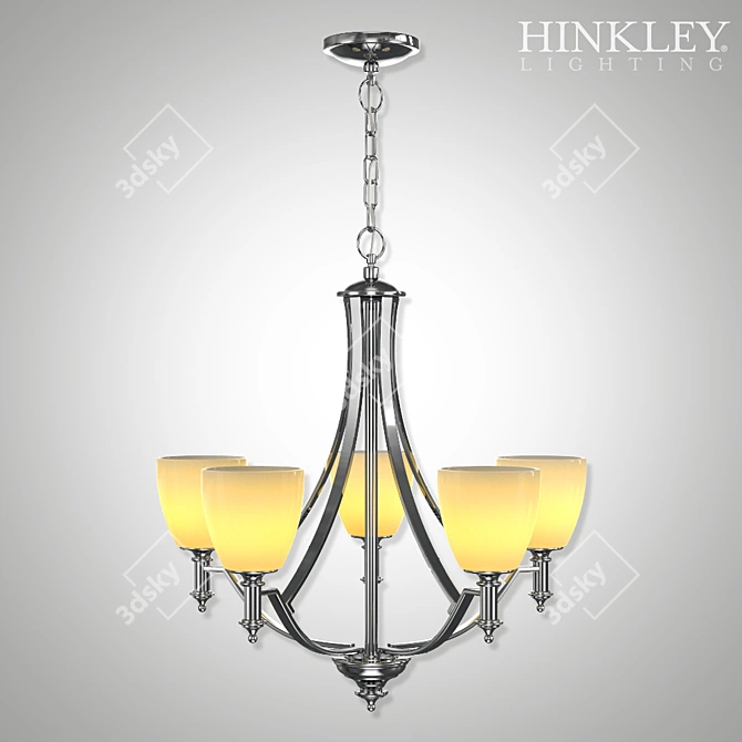Hinkley Truman Antique Nickel Chandelier 3D model image 2