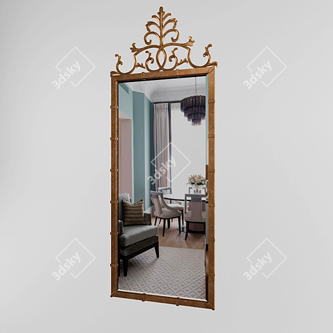 Elegant Reflective Morgana Mirror 3D model image 1