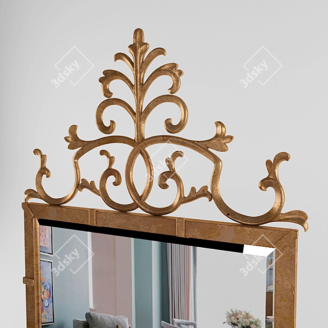Elegant Reflective Morgana Mirror 3D model image 2