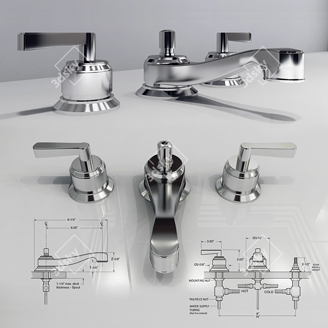 Sleek Lavatory Set by Sigma 3D model image 1