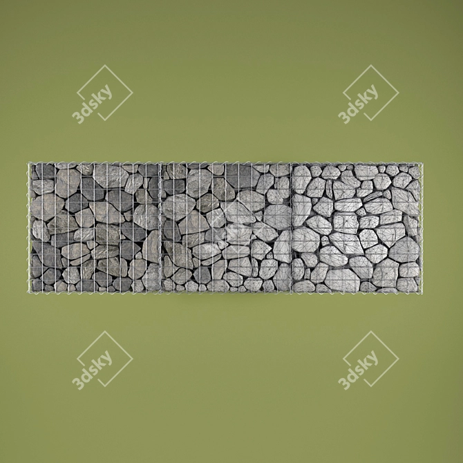 Versatile Gabion for Fences, Retaining Walls, and Flower Beds 3D model image 2