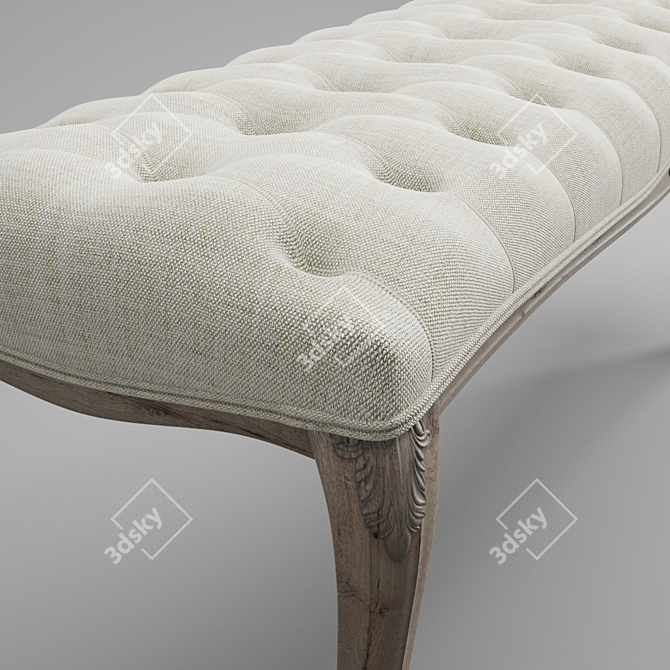 Elegant Vintage Bench 3D model image 2