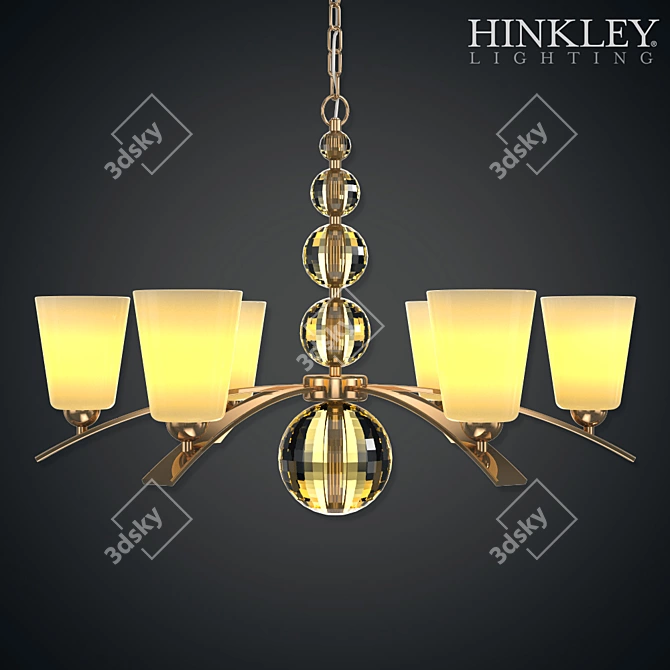 Hinkley Zelba Vintage Gold Chandelier 3D model image 1