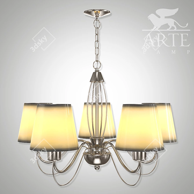 ORLEAN A9310LM-5WG: Provence-inspired Chandelier 3D model image 2
