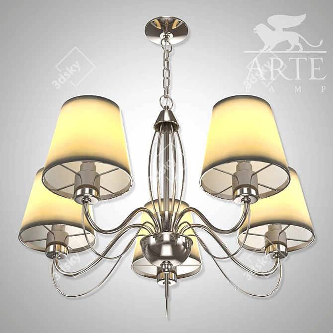 ORLEAN A9310LM-5WG: Provence-inspired Chandelier 3D model image 3