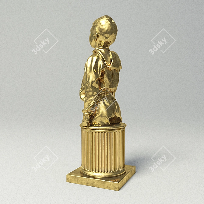 Golden Boy Statue 3D model image 3