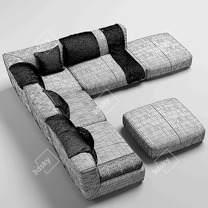 Luxurious FENDI CASA Agadir Sofa 3D model image 3