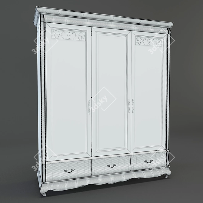 Elegant Provence Wardrobe by Oskar 3D model image 2