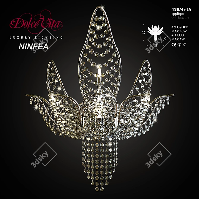 DolceVita Ninfea 436/4+1A Wall Sconce 3D model image 1