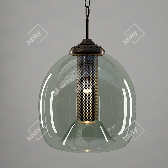 Elegant Glass Bernoulli Pendant 3D model image 1