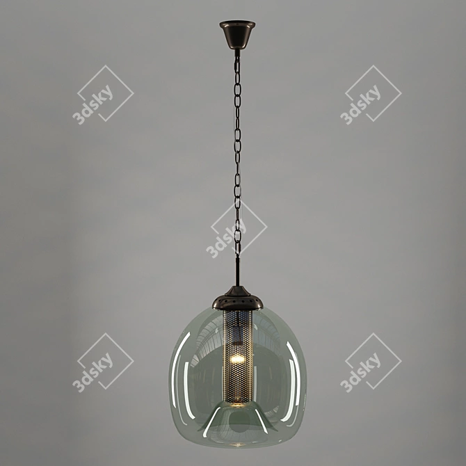 Elegant Glass Bernoulli Pendant 3D model image 2