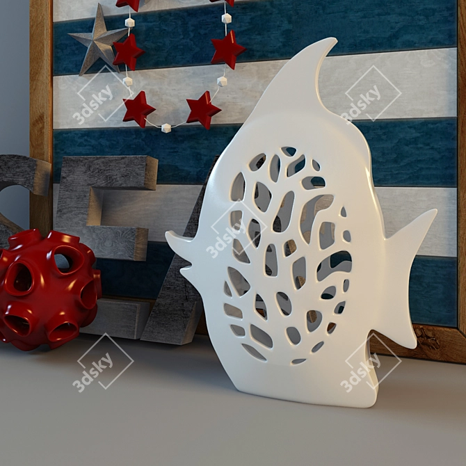 Nautical-Inspired Decor Set 3D model image 2