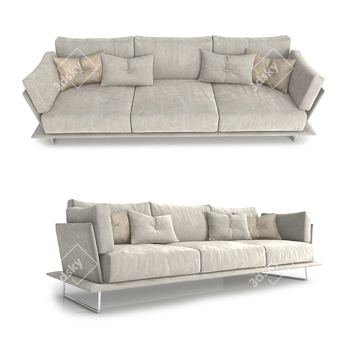 Cozy Comfort: Stylish Sofa for Relaxation 3D model image 1