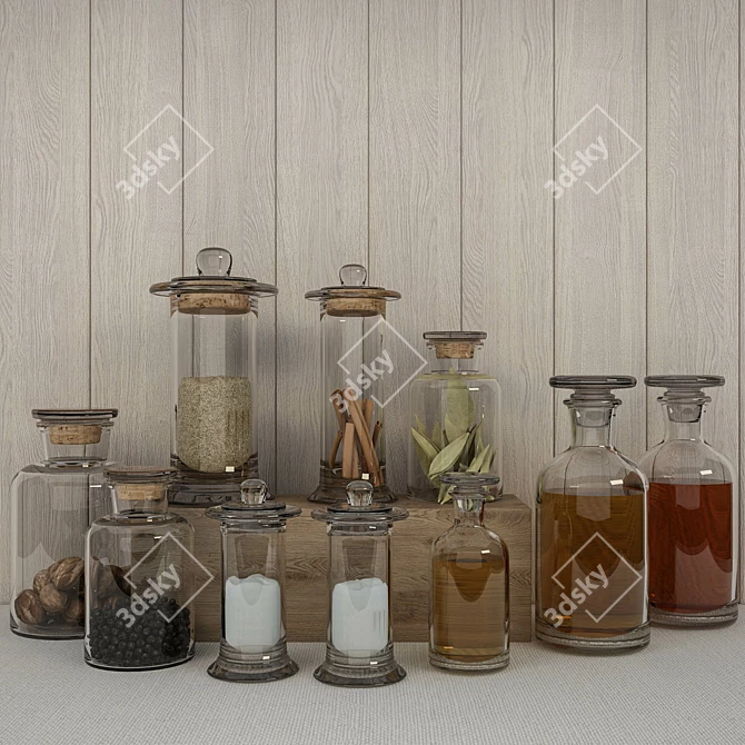 Modern Kitchen Set 3D model image 1