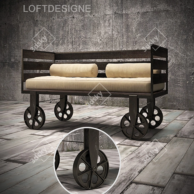 Modern Loft Design Sofa 3D model image 1