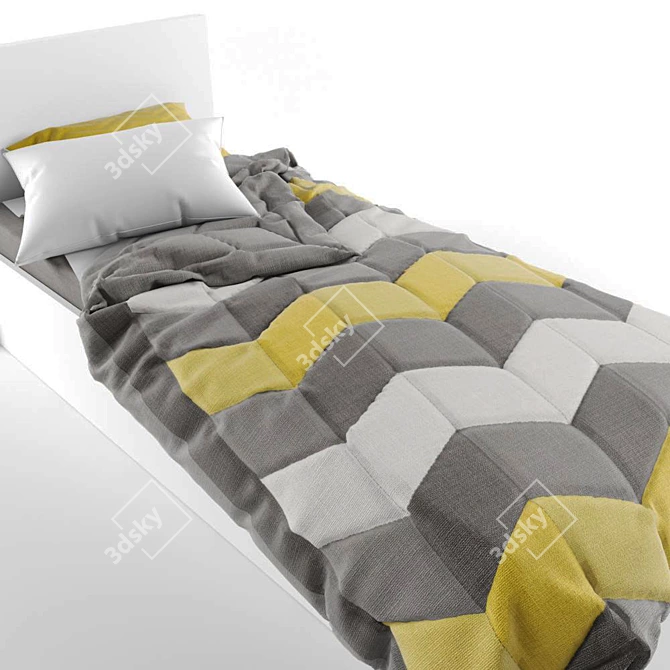 Title: Kids' Single Bed Bedclothes 3D model image 1