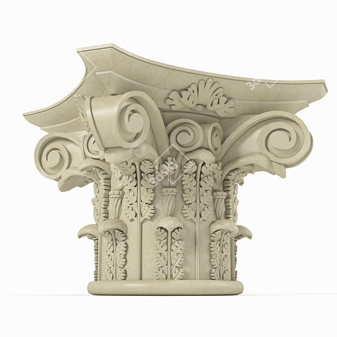 Elegant Column Capitel 3D model image 1
