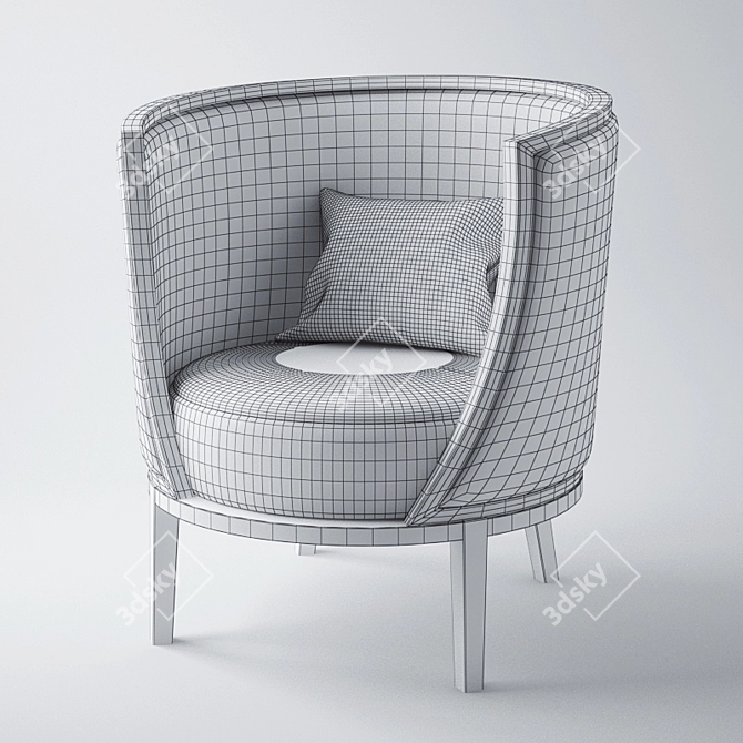 Pearl Elegance: Shine Chair 3D model image 2