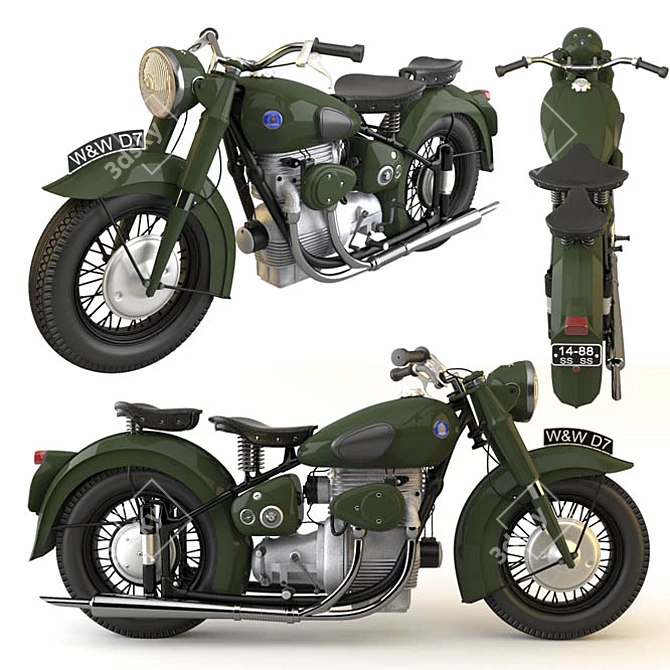 SunBeam Motorcycle - Ultimate 3D Model 3D model image 1