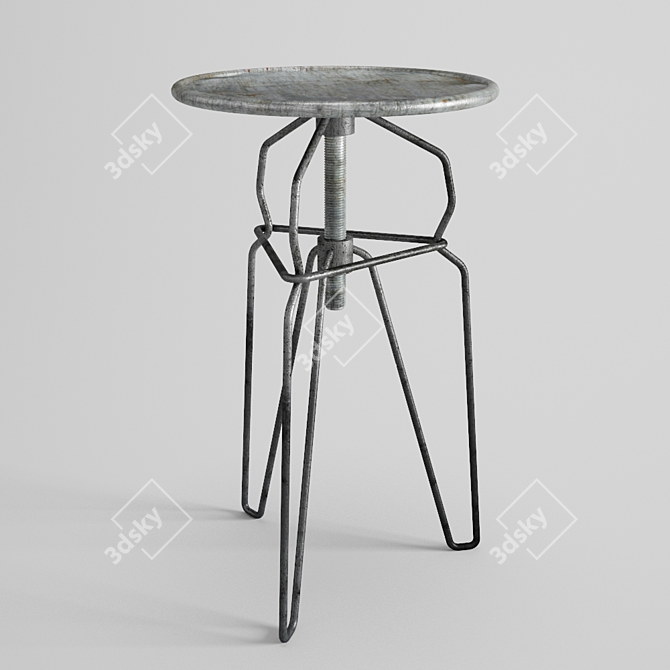 Industrial Metal Loft Stool 3D model image 1