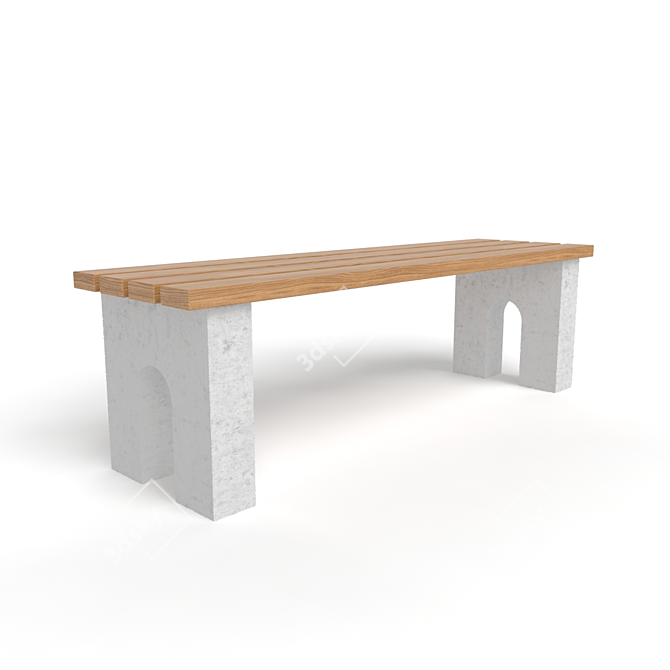 Outdoor Park Bench 3D model image 1