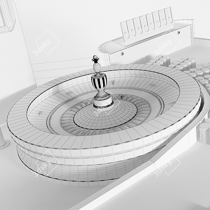 Deluxe Italian Abbiati Casino Roulette Table 3D model image 2