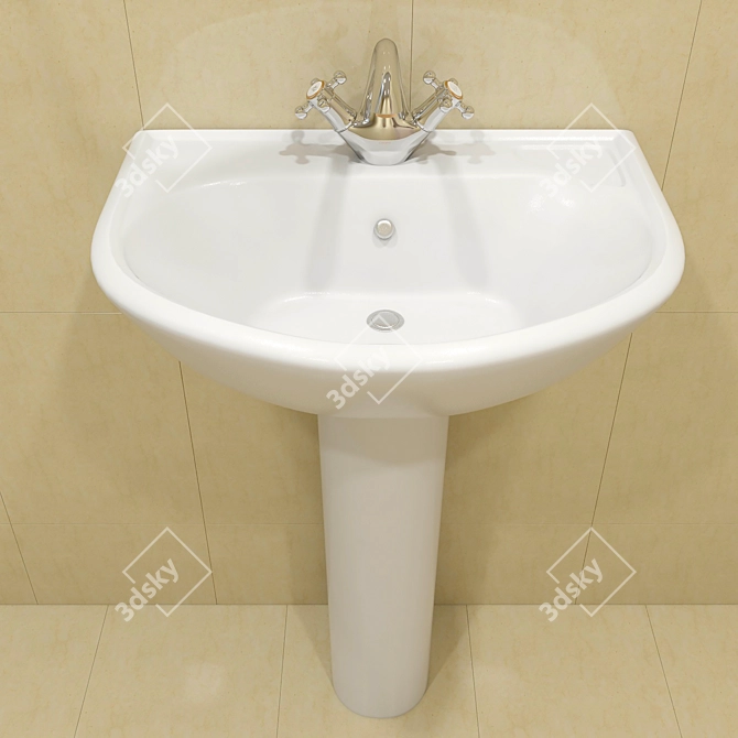 IDO Trevi 56cm Sink & Pedestal 3D model image 1