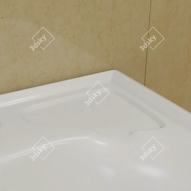 IDO Trevi 56cm Sink & Pedestal 3D model image 2