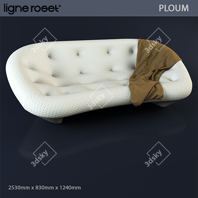 Ploum 2011 Sofa: Comfortable 3-Seater by Ligne Roset 3D model image 1