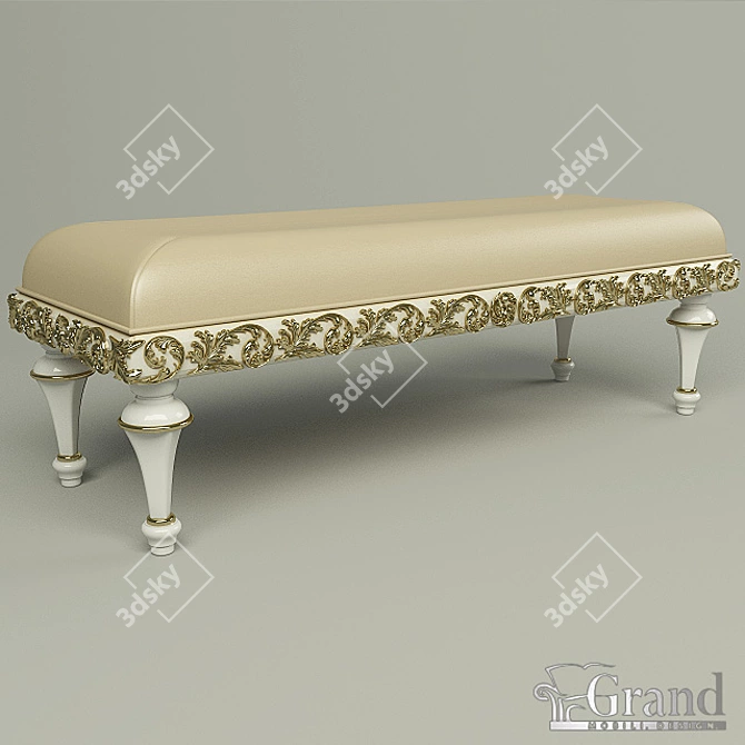 Title: Elegant "Jacqueline" Bedside Pouf 3D model image 1