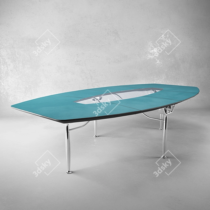 Corinthia Meeting: Luxe Leather Conference Table 3D model image 1