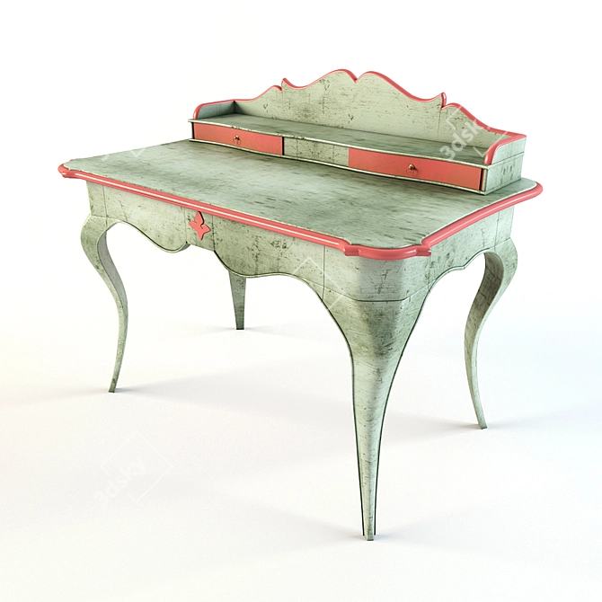 Elegant GRANGE Provençal Dressing Table 3D model image 2