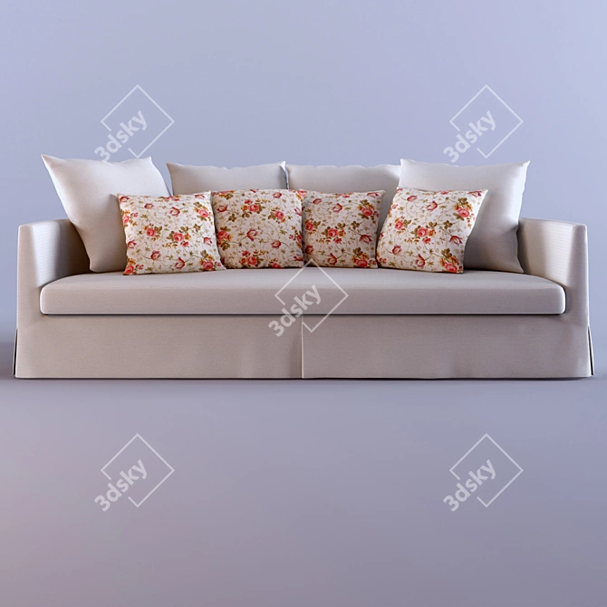 Elegant Curved Crono Sofa 3D model image 1