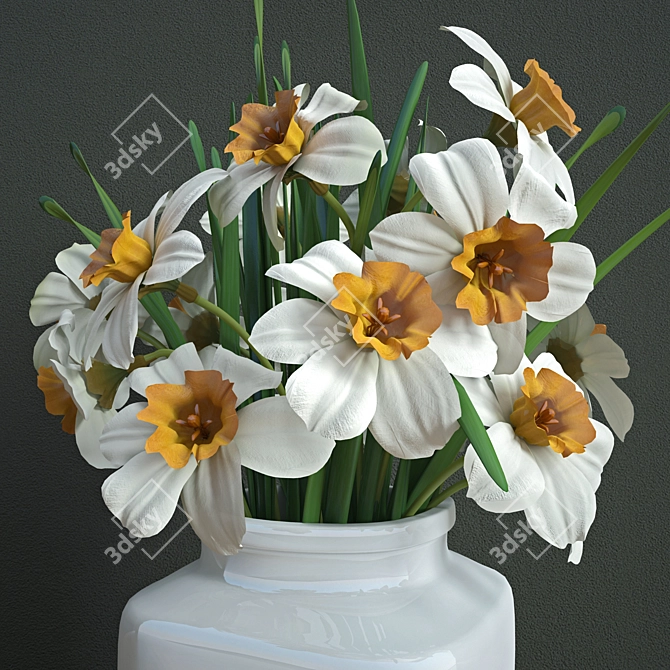 Blooming Beauty: Narcis Luminous Necklace 3D model image 2