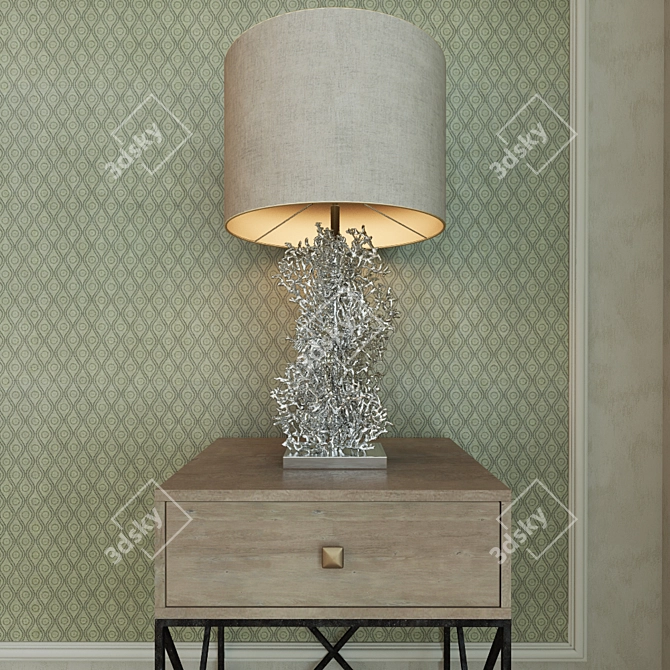 Atolli Table Lamp with Teriza Curbstone 3D model image 1