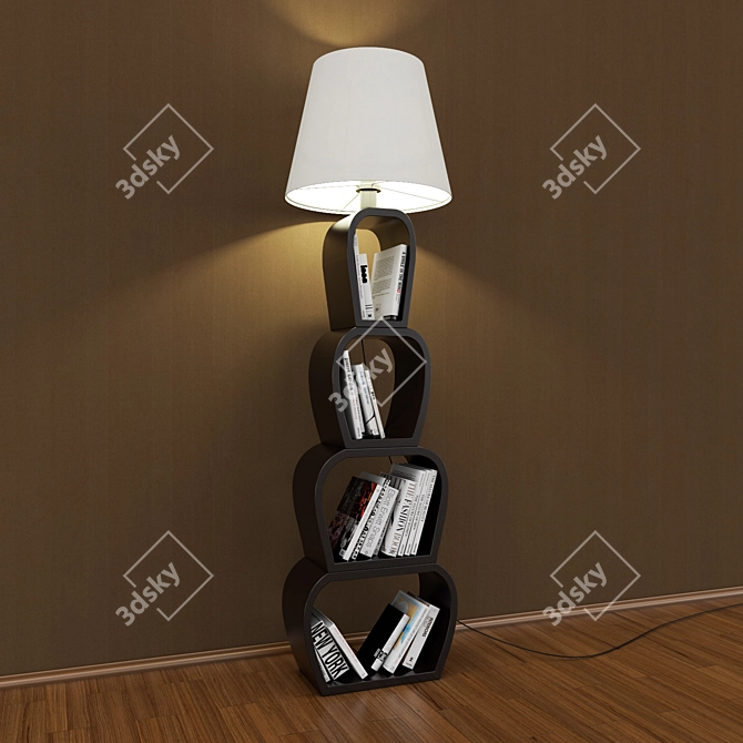 Shelf-Floor Lamp: Stylish and Functional 3D model image 1