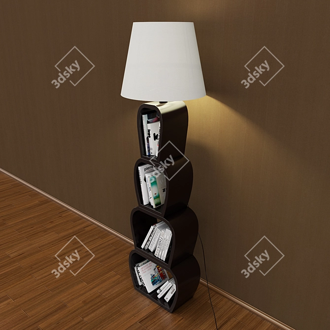 Shelf-Floor Lamp: Stylish and Functional 3D model image 2
