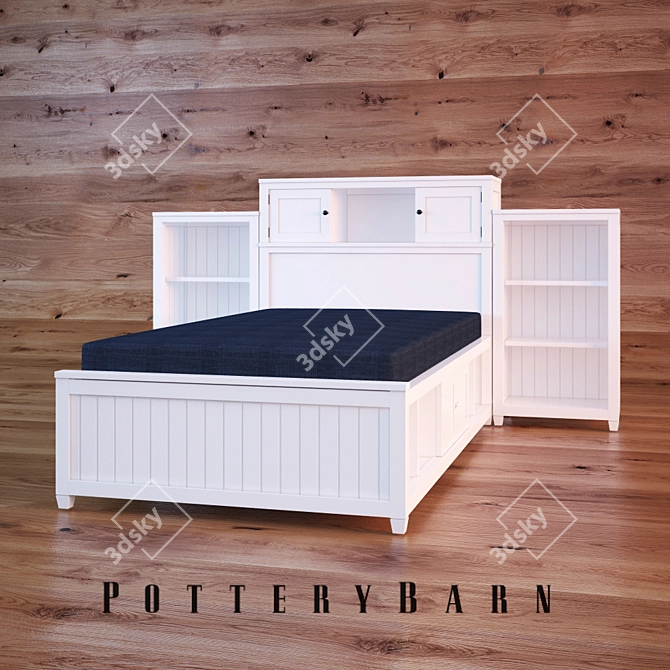 Cynthia Storage Bed: Elegant Craftsmanship 3D model image 1