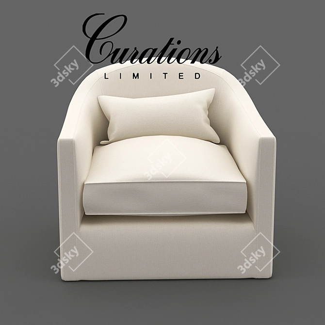 Elegant Auburn Swivel Chair 3D model image 1