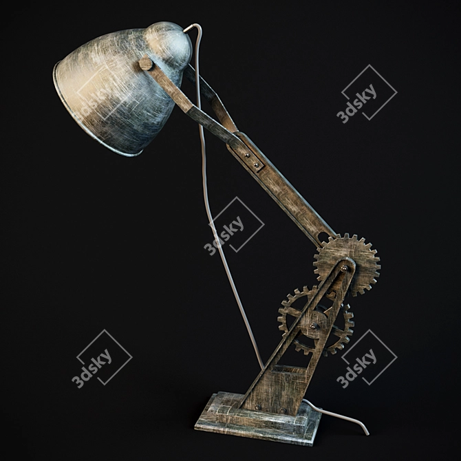 Industrial Iron Desk Lamp 3D model image 2