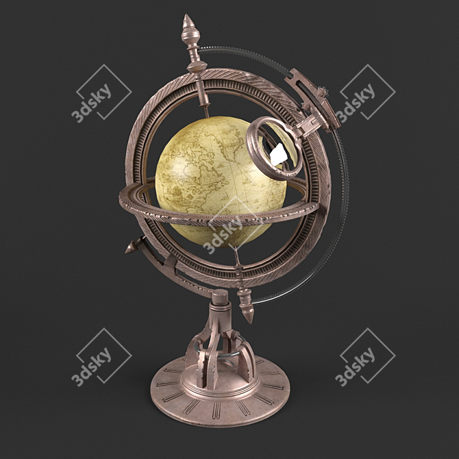 Classic Decorative Globe 3D model image 1