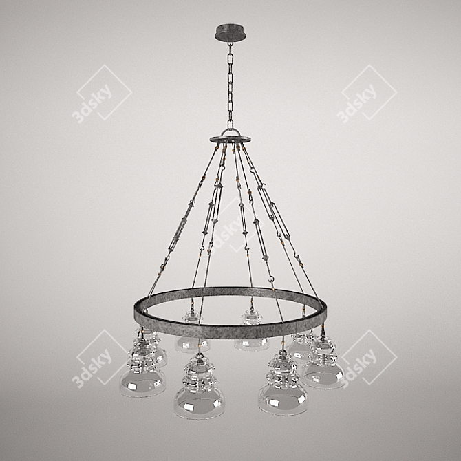 Elegant Menlo Park Chandelier 3D model image 1