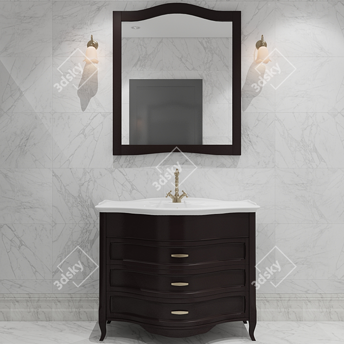 Elegant Joanna Bathroom Set 3D model image 1