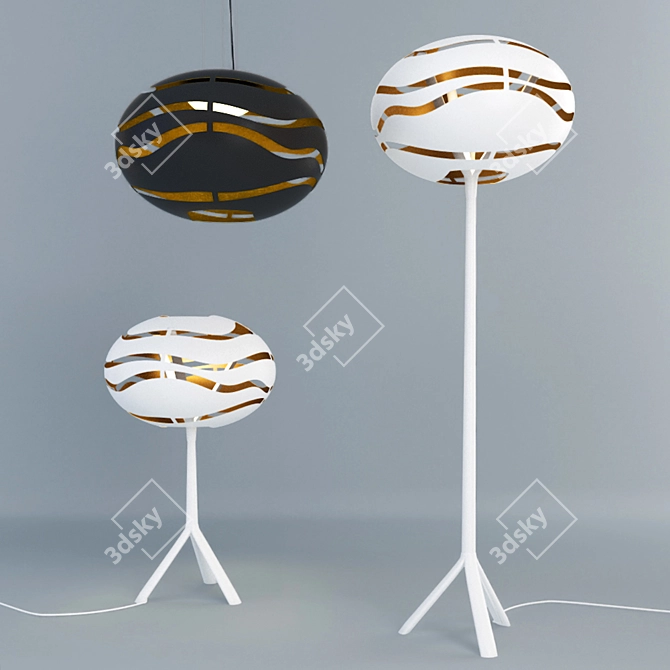 B.lux Tree Series: Dual-Colored Aluminum Fixtures 3D model image 1