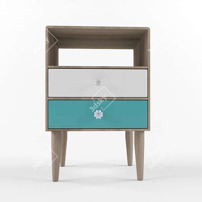 Scandinavian Style Bedside Table 3D model image 1