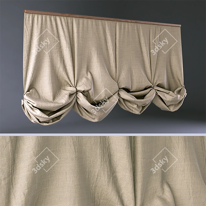 Elegant Austrian Blinds: 178x27x82cm 3D model image 1