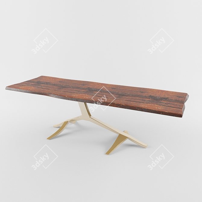 Sleek Hudsun Dining Table 3D model image 1